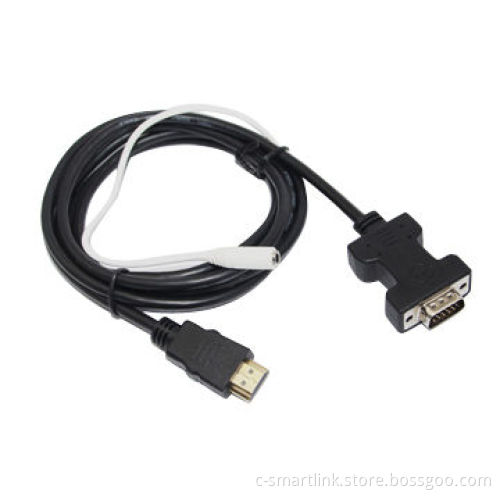 HDMI to VGA Male with Audio and Micro Charging Adapter, 1.8m